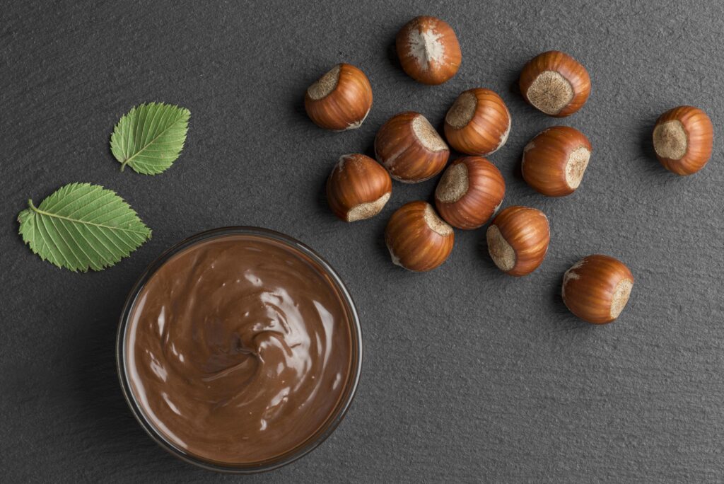top view delicious hazelnut chocolate
