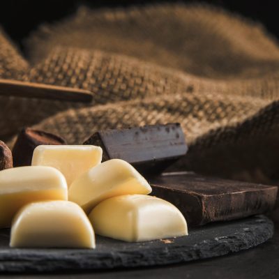 sweet chocolate arrangement dark board close up